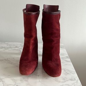 Burgundy Stuart Weitzman booties